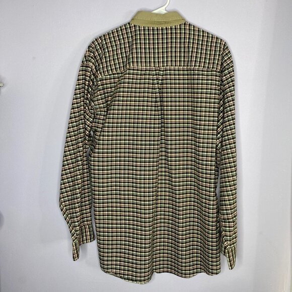 90s Hunt Club Shirt Mens 16.5 34/35 Green Red Plaid Preppy Heritage Academia VTG - Picture 5 of 14